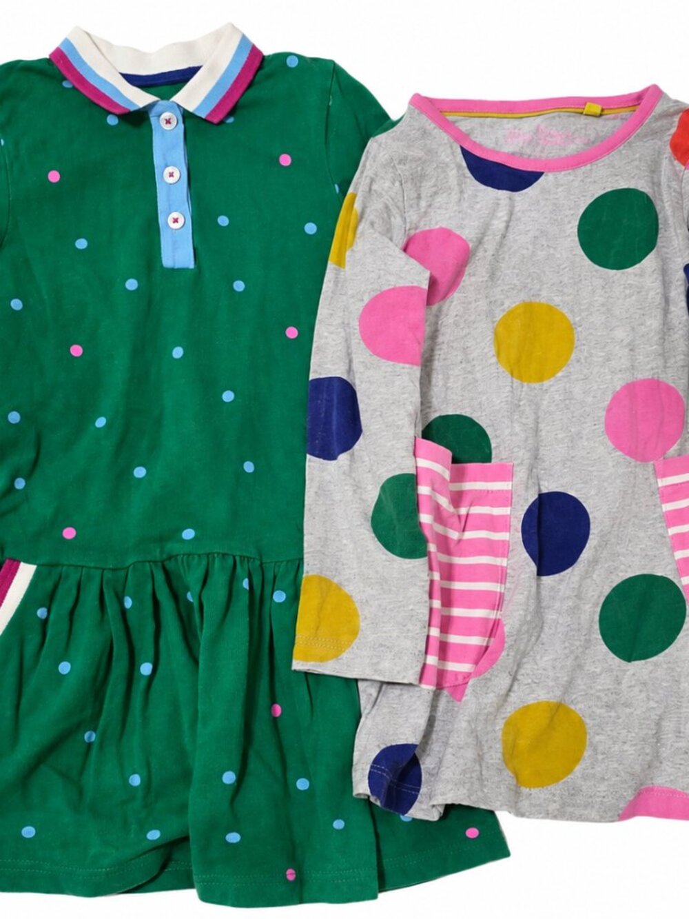 Mini Boden Girls Dress Lot of 2 Size 4-5Y 110cm Polka Dot Colorful